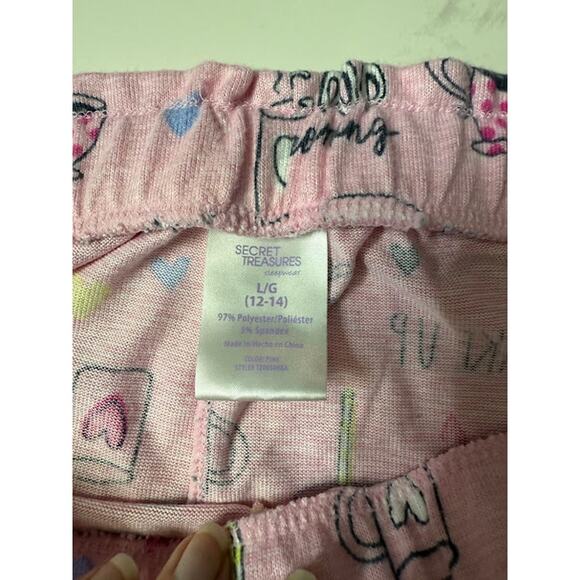 Secret Treasures Pajama Set Size M Top Large Bottom Coffee Tank Top Shorts Pink - Picture 8 of 13